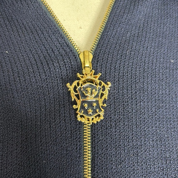 St John Sport by Marie Gray RARE Knit Zip Up Nautical Bomber style Jacket - Picture 4 of 8